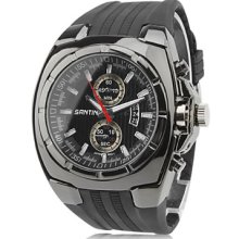 Men's Silicone Analog Quartz Wrist Casual Watch gz0007007 (Black)