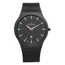 Men's Skagen Black Titanium Watch with Black Dial (Model: 234XXLTB) casio