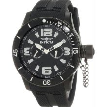 Men's Specialty Stainless Steel Case Rubber Strap Black Dial Day and D