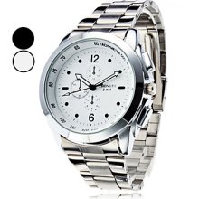 Men's Sports Style Steel Quartz Analog Wrist Watch (Assorted Colors)