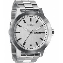 Men's Spur Stainless Steel Case and Bracelet White Dial Day and Date
