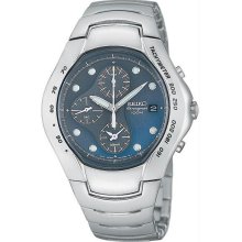 Men's Stainless Steel Alarm Chronograph Blue Dial