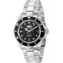 Men's Stainless Steel Automatic Pro Diver Black Dial Coin-Edge