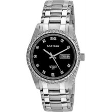 Men's Stainless Steel Automatic Dress Watch Black Dial