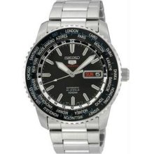 Men's Stainless Steel Automatic Black Dial World Time