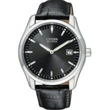Men's Stainless Steel Black Dial Eco-Drive