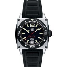 Men's Stainless Steel Blackfin 300m Dive Black Dial Rubber Strap