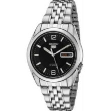 Men's Stainless Steel Case and Bracelet Seiko 5 Automatic Black