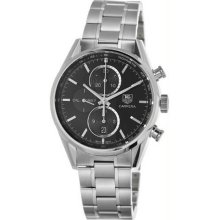 Men's Stainless Steel Case and Bracelet Carrera Automatic Chronograph Black Tone
