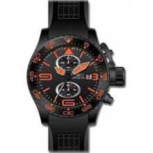 Men's Stainless Steel Case Black Dial Rubber Strap Chronograph Date