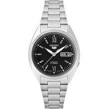 Men's Stainless Steel Case and Bracelet Black Tone Dial Automatic Day