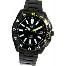 Men's Stainless Steel Case and Bracelet Black Tone Dial Day and Date