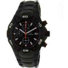 Men's Stainless Steel Case and Bracelet Black Dial Chronograph Date