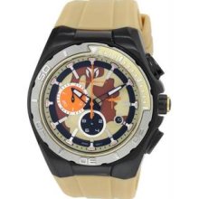 Men's Stainless Steel Case Quartz Chronograph Sand Camouflage Dial