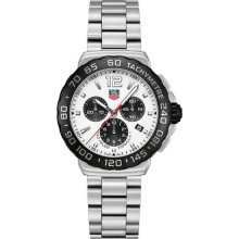 Men's Stainless Steel Case and Bracelet Formula 1 Quartz Chronograph White Dial