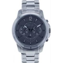 Men's Stainless Steel Case and Bracelet Chronograph Gray Dial Date