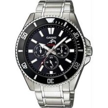 Men's Stainless Steel Duro Quartz Diver Black Dial Day