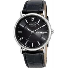 Men's Stainless Steel Eco-Drive 180 Black Dial