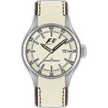 Men's Stainless Steel Formula One Cream Dial Leather