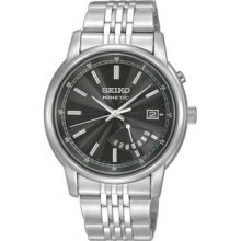 Men's Stainless Steel Kinetic Gray Dial Day and