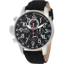 Men's Stainless Steel Lefty Force Chronograph Black Dial Canvas And