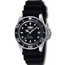 Men's Stainless Steel Pro Diver Automatic Black Dial Rubber
