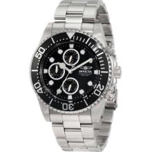 Men's Stainless Steel Pro DIver Quartz Chronograph Black Dial