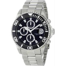 Men's Stainless Steel Pro Diver Chronograph Quartz Black Dial