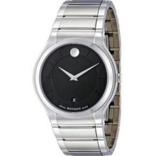 Men's Stainless Steel Quadro Quartz Black Tone Dial Link