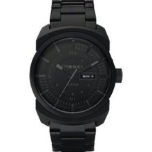 Men's Stainless Steel Quartz Black Dial Day and Date
