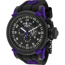 Men's Stainless Steel Russian DIver Black Dial Chronograph Rubber