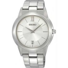 Men's Stainless Steel Silver Tone Dial Dress Link