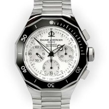 Men's Stainless Steel White Dial Baume & Mercier Riviera Chronograph