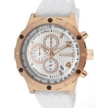 Men's Status Symbol Chronograph Light Silver Dial White Silicone ...