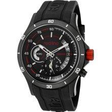 Men's Tech Alarm Black Dial Black Silicon