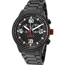 Men's Tech Chronograph Black Dial Black Ion Plated Stainless Steel