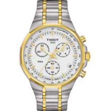 Men's Tissot PRX Chronograph Two-Tone Stainless Steel Watch with