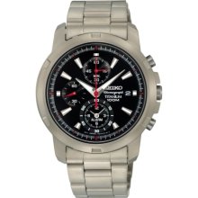 Men's titanium seiko alarm chronograph watch snae47