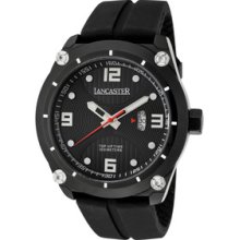 Men's Trendy Black Textured Dial Black IP Case Black