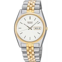 Men's Two Tone Dress Silver Tone Dial