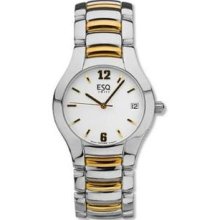 Men's Two Tone Stainless Steel Previa Quartz White Dial