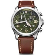 Men's Victorinox Swiss Army Infantry Vintage Chronograph Watch with Olive Green Dial (Model: 241287) swiss army