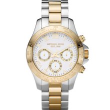 Michael Kors Chronograph Two-tone White Dial Ladies Watch MK5455