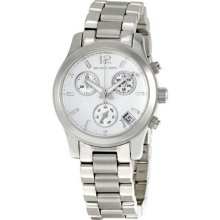 Michael Kors Ladies Stainless Steel Chronograph Quartz Silver Dial Date Display MK5428