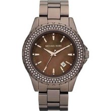 Michael Kors Madison Glitz Chocolate Mother Of Pearl Watch Mk5640 Women's