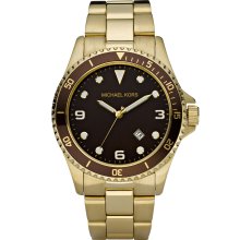 Michael Kors Men's Goldtone Brown Dial Watch MK7058