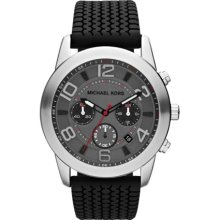 Michael Kors Men's Mercer Black Silicone Chronograph Watch - Black