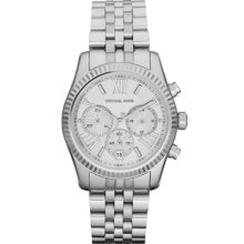 Michael Kors Mid-Size Silver Color Stainless Steel Lexington