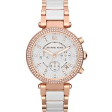 Michael Kors Mid-Size Rose Golden Stainless Steel Parker Chronograph