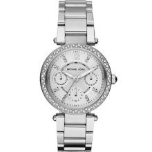 Michael Kors Mini-Size Parker Multi-Function Watch, Silver Color